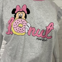 Pijama Evanilda Shorts Manga Curta Minnie Donut Plus na internet