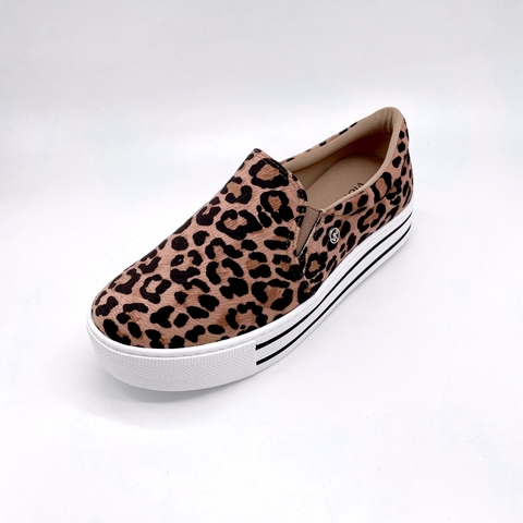 Tênis Via Marte Slip Animal Print Listra Dupla Solado
