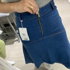 Saia Morena Bella Longa Elastano Jeans Azul - comprar online