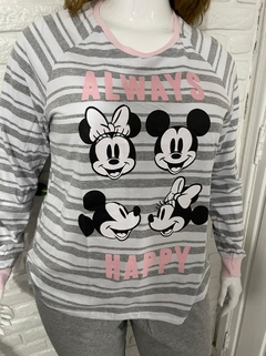 Pijama Evanilda Minnie Mouse Cinza e Branco - comprar online