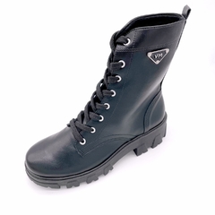 Bota Via Marte Coturno Napa West Preto Placa Metal