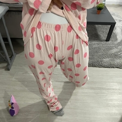 Pijama Longo Evanilda Turma da Mônica Bolinhas Rosa - Loja Online DoMeuJeito - calçados, roupas e acessórios para o seu look 