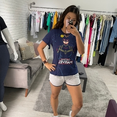 Pijama Marvel Shorts Azul Cinza