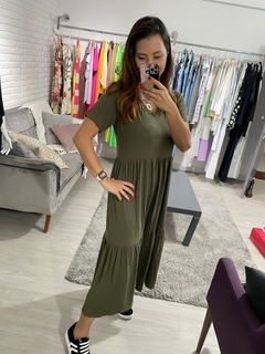 Vestido Juliana Verde Militar - comprar online