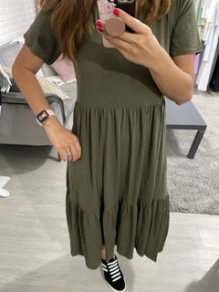 Vestido Juliana Verde Militar - Loja Online DoMeuJeito - calçados, roupas e acessórios para o seu look 