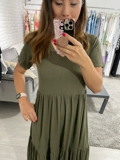 Vestido Juliana Verde Militar na internet