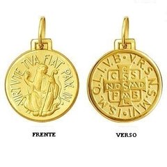 Medalha São Bento Com Corrente Veneziana De Ouro 18k - comprar online