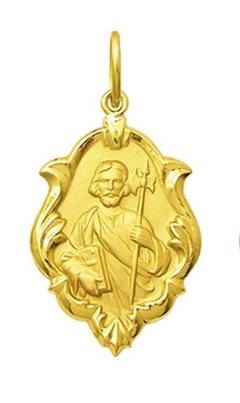 Medalha Corrente São Judas Tadeu Em Ouro 18k 1 Cm