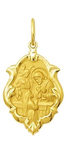 Medalha Comunhão Em Ouro 18k 2 Cm Com Certificado