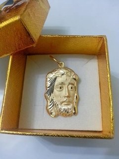 Leão Jóias Pingente Face De Cristo Ouro 18k Médio