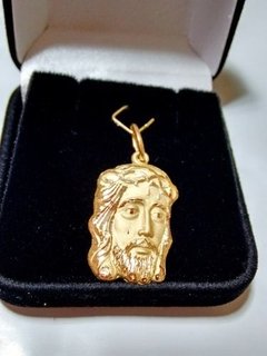 Pingente Face De Cristo Ouro 18k 3cm Grande - comprar online