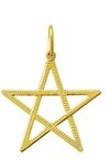 Estrela Pentagrama 2,5 Cm Em Ouro 18k 750 Com Certificado