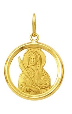 Medalha Santa Luzia 1,8cm Ouro 18k