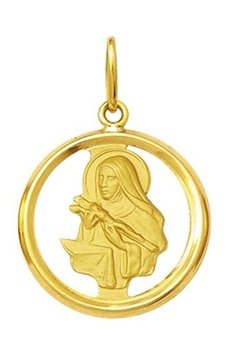 Medalha 3,5cm Santa Rita De Cassia Ouro 18k Pingente