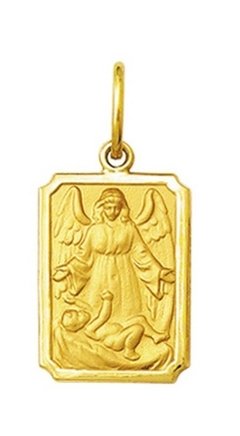 Medalha 2,9cm Anjo Da Guarda Ouro 18k Grande 2,7 Gr