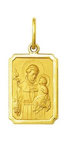 Pingente Medalha Santo Antônio Ouro 1,9cm 18k