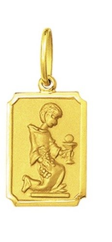 Pingente Medalha Comunhão 1,9cm Ouro 18k