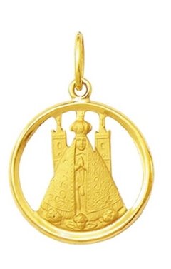 Medalha 3,5cm Nossa Senhora Aparecida Ouro 18k