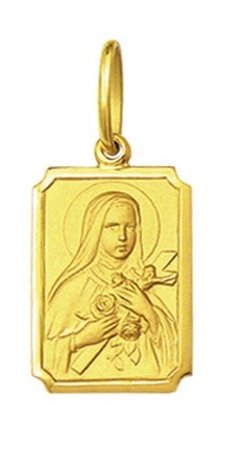 Pingente Medalha Santa Teresinha 1,9cm Ouro 18k