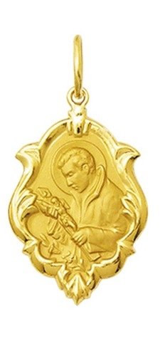 Medalha São Luiz Ouro 18k 2,5 Cm Grande