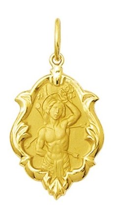 Medalha São Sebastião Ouro 18k 2 Cm Com Certificado