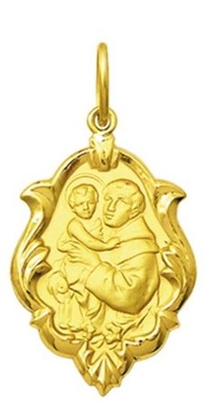 Medalha Santo Antônio Ouro 18k 2 Cm Com Certificado