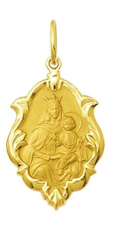 Medalha Nossa Senhora Do Carmo Ouro 18k 2,5 Cm