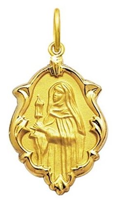 Medalha Pingente Santa Clara Ouro 18k 2,5 Cm