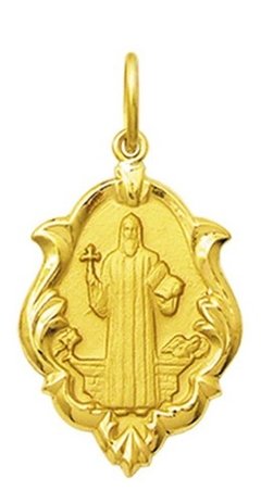 Medalha 2,6cm São Bento Em Pé Ouro 18k Ornato