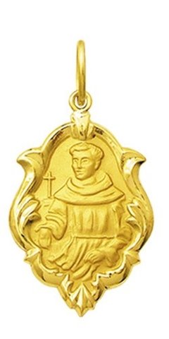 Medalha Pingente Santo Frei Galvão Ouro18k 2,5 Cm