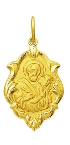 Pingente Medalha São Lucas De Ouro 18k 1,5 Cm