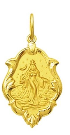 Medalha 2,6cm Iemanjá Ouro 18k Ornato