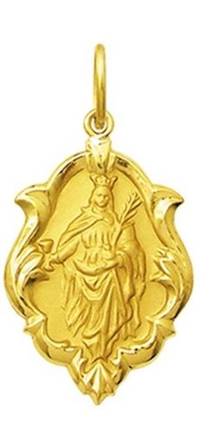 Medalha 2,6cm Santa Barbára Ouro 18k Ornato