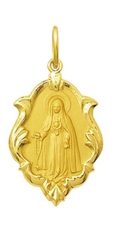 Medalha 2,6cm Nossa Senhora Rosário Ouro 18k