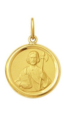 Medalha Pingente São Judas Tadeu 1,8cm Ouro 18k