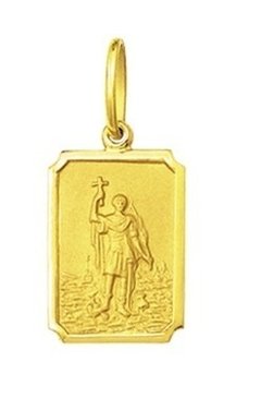 Pingente Medalha Santo Expedito 2cm Ouro 18k Ouro