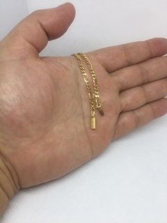 Pulseira masculina de ouro 18k grumet 3x1 maciça 5.1 gr na internet