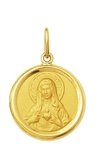 Medalha 2,6cm Coração De Maria Ouro 18k Pingente