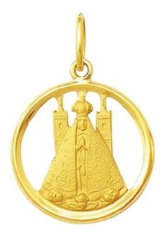 Medalha 3,4cm Nossa Senhora Aparecida Ouro 18k