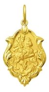 Pingente Medalha São Jorge De Ouro 18k 1,5 Cm Pingente Pingente São Jorge Guerreiro