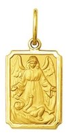 Pingente Medalha Anjo Da Guarda 1,9cm Ouro 18k