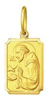 Pingente Medalha + Corrente São Francisco De Assis Ouro 18k 750 Pingente São Francisco De Assis