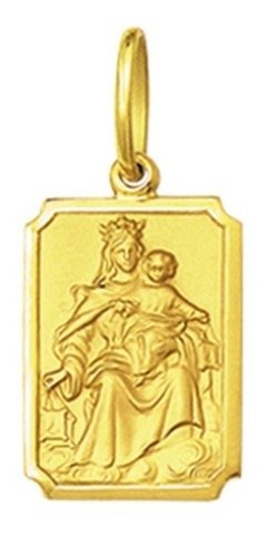 Pingente Medalha Nossa Senhora Do Carmo Ouro 18k Médio