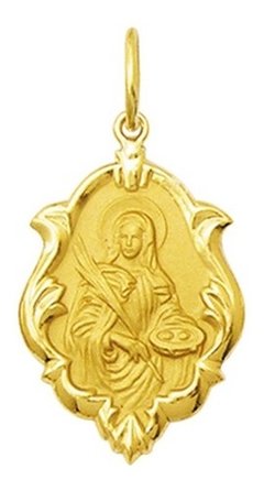 Medalha 2,6cm Santa Luzia Ouro 18k Ornato