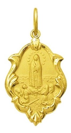 Medalha 2,6cm Nossa Senhora De Fátima Ouro 18k Ornato