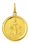 Medalha 2,6cm Iemanjá Ouro 18k Pingente