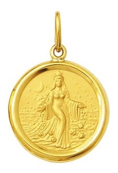 Medalha 2,6cm Iemanjá Ouro 18k Pingente