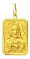 Pingente Medalha Coração De Jesus Ouro 18k 4,1gr - 2,5 Cm - comprar online