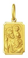 Pingente Medalha São Cristovão Médio De Ouro 18k 2,5cm