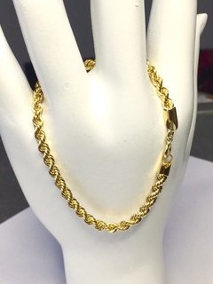 Pulseira De Ouro 18k Feminino Cordão Baiano 18.5 Cm 3,9 Gr